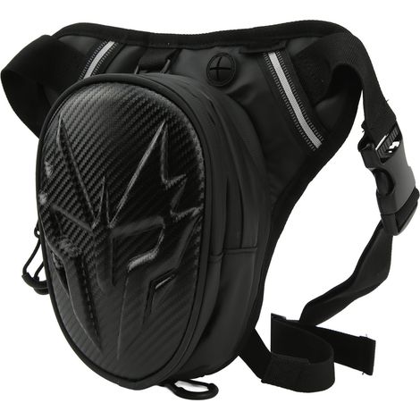 Sacoche de cuisse pour moto, finition PVC mate, sacoche multifonctionnelle, fibre de carbone pour extérieur. (1/5)