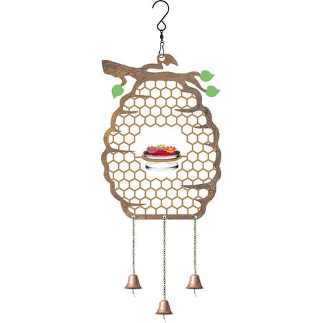 Distributeur De Nourriture Pour Oiseaux - 350 Ml - 8 Embouts En Forme De Fleur - Pour Colibris - À Accrocher Ou À Poser - 1 Pièce (1/5)