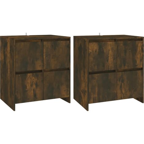 Credenza buffet cassettiera mobile contenitore organizer cucina soggiorno soggiorni set da 2 70 x 41 x 75 cm derivati del legno marrone 020036748