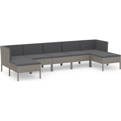 Maison Exclusive - 7-tlg. Garten-Lounge-Set mit Auflagen Poly Rat