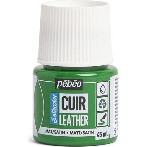 Peinture cuir - PEBEO - Setacolor - 45 ml - Vert Cactus - Acrylique (1/4)