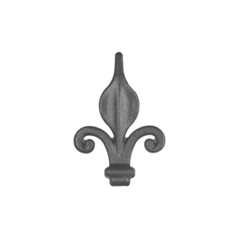 Pointe de lance pétale - Hauteur 133mm avec base en carré de 20mm - Fer moulé - À souder - DECO FER FORGE