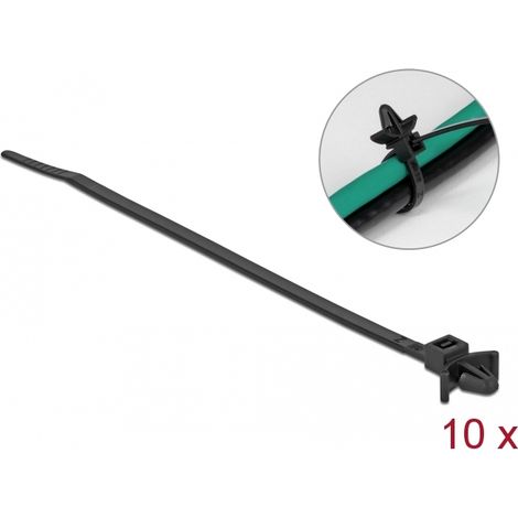 Delock Sujetacables con anclaje de expansiÃ³n LA 160 x AN 4 mm negro 10 piezas