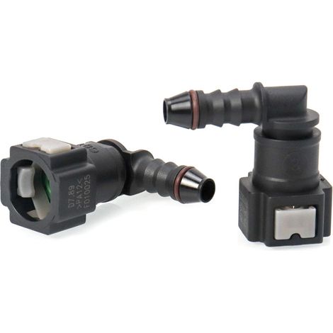 Lot de 2 Connecteur de Tuyau de Carburant de Voiture , Raccord durite essence , connecteur rapide à 90 degrés , plastique 7.89mm Connecteur ID6 (1/5)