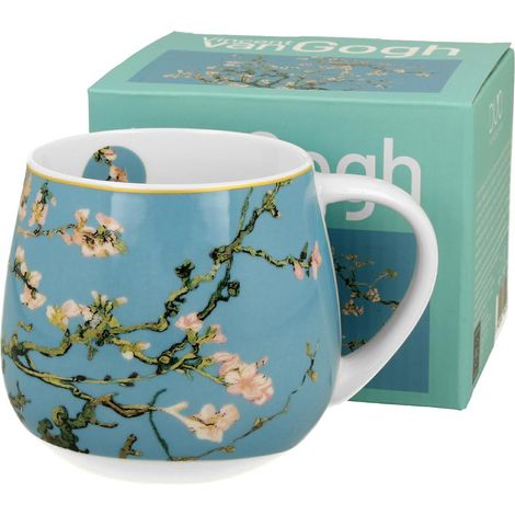 Tazza a forma di barile con motivo a mandorlo in fiore di Van Gogh