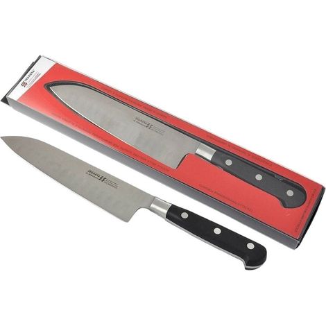 Svanera coltello santoku cm 17,5, in acciaio forgiato manico rivettato in pom