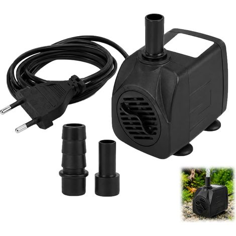 Mini Pompe a Eau, Submersible 10W 600L/H Pompe Aquarium, Silencieuse avec Débit Réglable, Hauteur de Refoulement Max 1,25M, pour Aquarium, Fontaine et Jardin, avec câble d'alimentation de 1.5m (1/5)