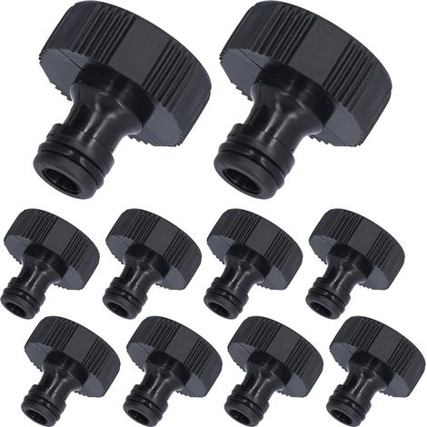 Connecteur de Mamelon, Adaptateur de Tuyau en Plastique Durable de 15 Mm, 10 Pièces pour Jardin pour Cour (Filetage intérieur 1 Pouce) (1/5)