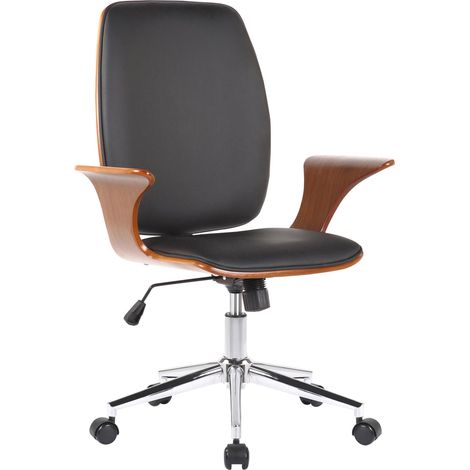 Bürostuhl Burbank walnuss/schwarz Kunstleder (1/5)