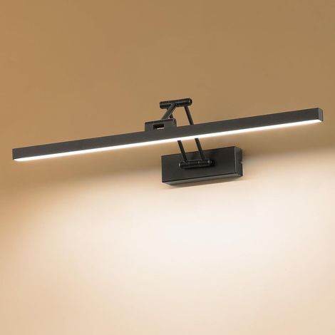 GOECO Lampe de miroir LED, lampes de miroir rotatives 9W, lumières LED IP44 pour chambre à coucher, salle de bain, lumière neutre 4500K (1/5)