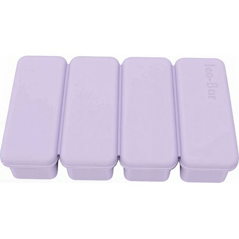 Grand bac à glaçons en Silicone avec couvercle, moule polyvalent à dégagement facile pour bâton à Cocktail, aliments complémentaires violet (1/5)