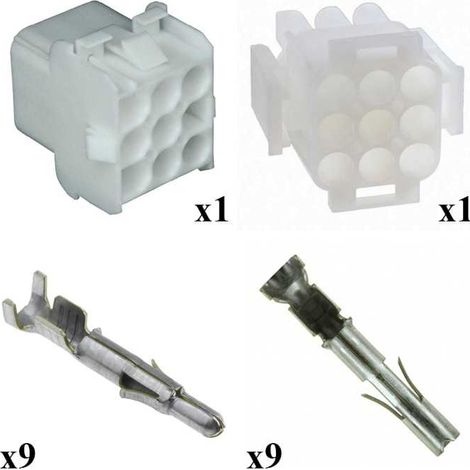 Kit Connettore Mate n lok Maschio Femmina 3x3 Vie