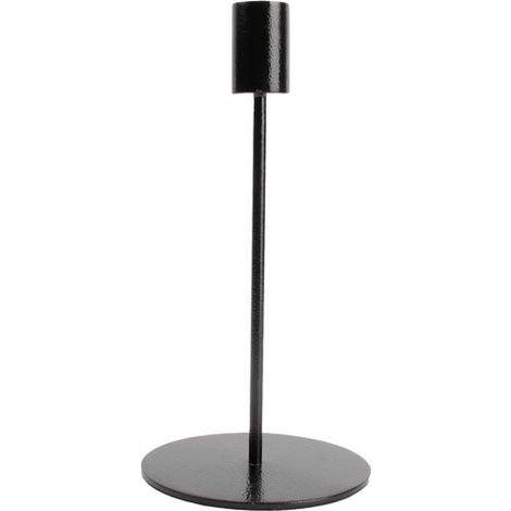 Portacandela 20 cm in Metallo Nero - Pillar - Collezione Sp