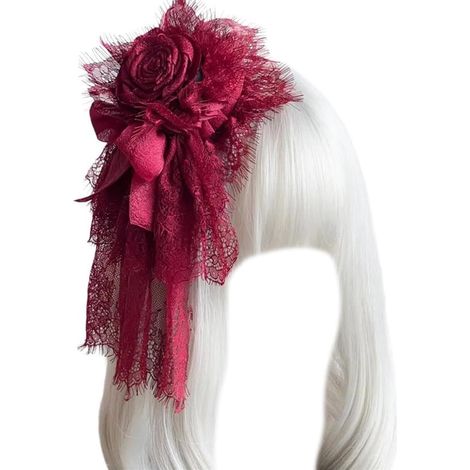 Pince à cheveux élégante en dentelle avec nœud papillon pour costume d'anime - Pince à cheveux pour bal masqué, fête, déguisement (1/5)