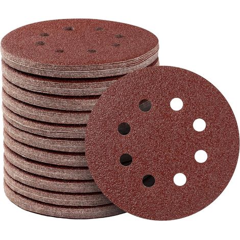 Schleifscheiben 125mm Klett 8 Loch P40 110 Stück Körnung 40 (1/5)