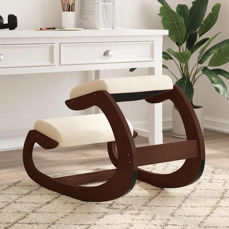 Chaise à genoux crème 55x84x55 cm contreplaqué de bouleau (1/5)