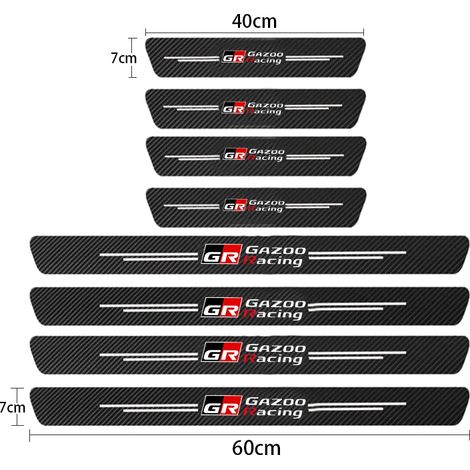 (8 pièces pour GR) Protections de seuil de porte en fibre de carbone GR Sport pour Toyota GR Sport,Gazoo Racing,C-HR,RAV4,Mirai,Avensis,Prado et Prius (1/3)
