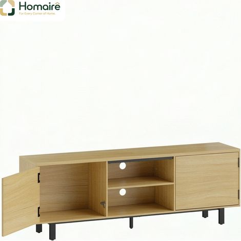 Natürliche Aufbewahrungseinheit mit Regalen aus Naturholz 160 x 35 x 55,5 cm HOMAIRE (1/5)