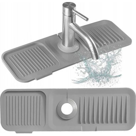 Alfombrilla de silicona universal para desagüe de fregadero 45 x 14 cm BRUNBESTE BB-3329 gris (1/5)