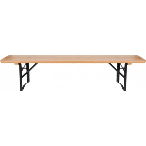 Banc en bois et fer pour enfant - L 19,5 x l 110 x H 36 cm - Beige - Livraison gratuite (1/3)