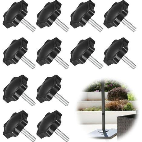 12 Pièces Vis Papillon M6, Vis de Pouce, Bouton de Serrage M6, Vis Moletée M6 de la Poignée, Vis à Poignée éToile pour Appareils Mécaniques, Machines-Outils, Décoration de Meubles(M6×2 (1/5)