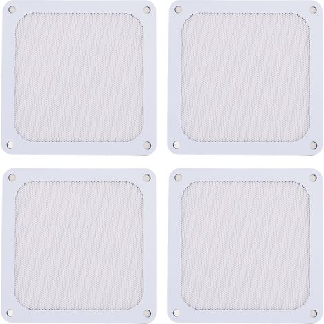 Lot de 4 Filtres à Poussière PC 120mm - Cadre Magnétique PVC Blanc - Protection Ventilateur Anti-Poussière pour Boîtier (1/5)