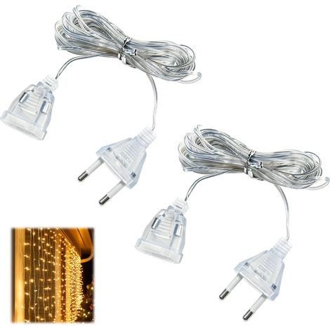 2 jeux de 5 mètres de câble d'extension transparent, Mince et Flexible, en Cuivre Pur et PVC, avec Connecteurs Pratiques (1/5)
