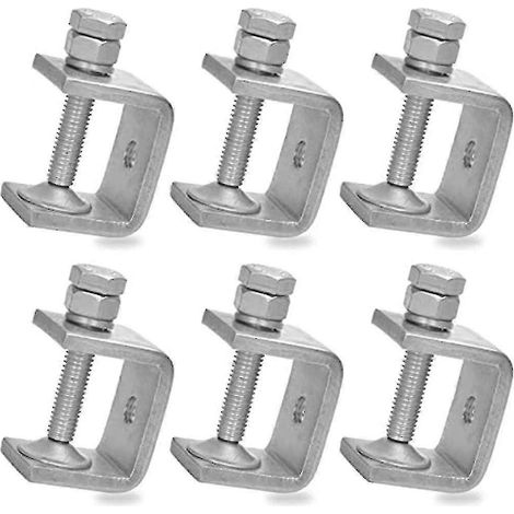 Lot de 6 petites pinces en C de 2,5 cm en acier inoxydable pour le travail du bois, mini-pince de bureau en U robuste en métal (1/5)