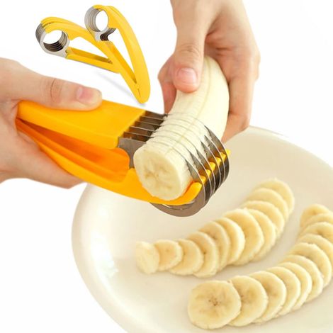 2 Pcs Banana Cutter, Stainless Steel Banana Slicer, Banana Cutter for Sausages, Cucumbers, Kiwis (1/5)