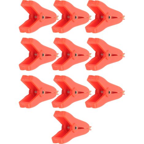 Lot de 10 connecteurs à pince crocodile en laiton plaqué or pour tests positif et négatif, ouverture de 25 mm, réf. J.60043, rouge (1/5)