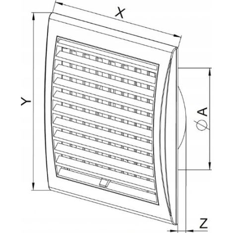Grille de ventilation blanche T38 170x170 fi100 (1/3)