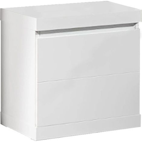 DEBBIE - Chevet 1 Porte Réversible Laqué Blanc (1/3)