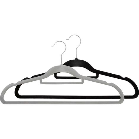 Mömax Kleiderbügelset Velvet in Grau/Schwarz (1/3)