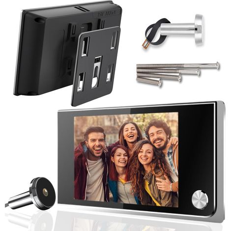 Camera Judas de Porte Surveillance - Judas Numérique 3.5 Pouces Écran LCD HD 120°, Visionneuse Électronique, Installation Facile (14-28mm Trou, 35-100mm Épaisseur) (1/5)