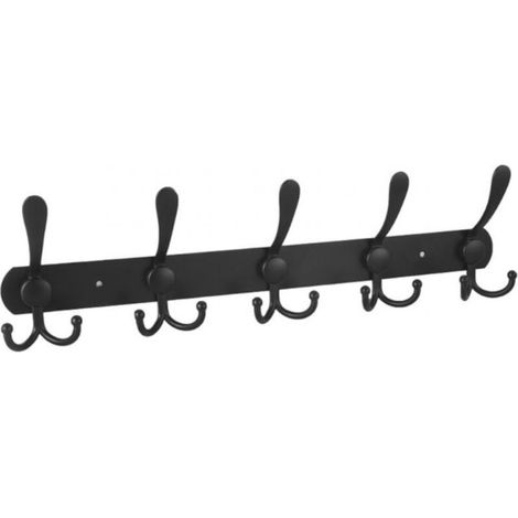 Porte-manteau mural – 5 crochets triples, robustes, en acier inoxydable, crochets métalliques pour suspendre des vêtements, des chapeaux, des serviettes et plus encore (1/5)