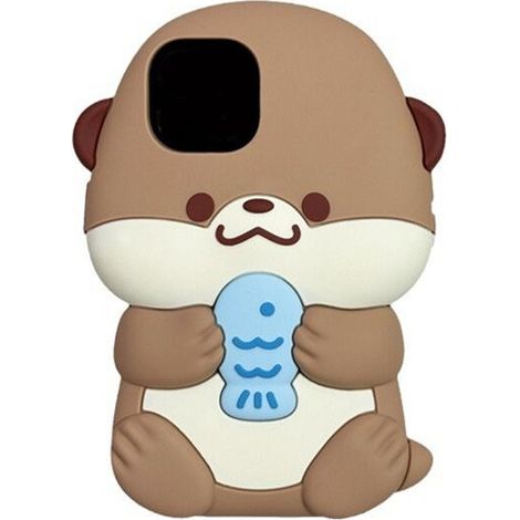 Custodia in silicone a forma di lontra 3D per iPhone 15 Pro (1/2)