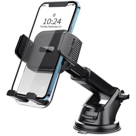 Support de téléphone pour voiture, [Ventouse ultra-puissante] Support de téléphone pour tableau de bord, rotation à 360° et utilisation à une main, support de pare-brise pour smartphone (4 à 7 pouces) (1/4)