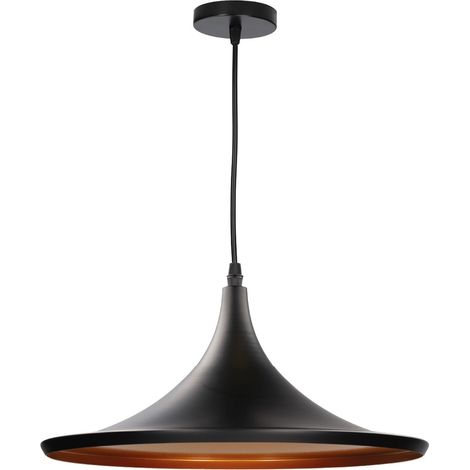 Lámpara de techo colgante serie "Bauchi" E27 (40W máximo 230V) IP20 Ø35cm color negro y bronce (1/5)
