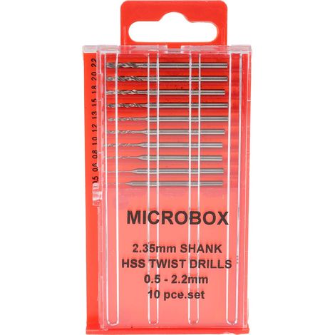 Coffret de forets RS PRO HSS 0.5mm à 2.2mm, 10 pièces ( Prix pour 1 ) (1/2)
