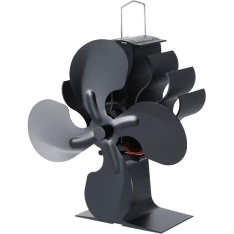 Ventilateur de poêle, poêle à 4 pales, poêle thermique, brûleur d'aromathérapie avec ventilateur, ventilateur écologique et silencieux à distribution de chaleur haute efficacité (1/5)