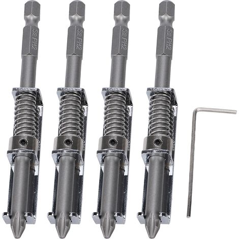 Paquet de 4 supports de vis à ressort, organisateur de forets, support de pilote antidérapant avec solide pour électricien mécanicien réparation à domicile outil de fixation universel
