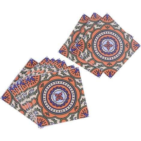 10 autocollants décoratifs muraux et de sol en carrelage imperméables et antidérapants de style bohème pour la maison, 15 x 15 cm (Type 1) (1/5)