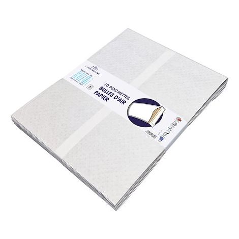 Pochette à bulles papier kraft blanc 350 X 470 La Couronne - Lot de 10 (1/5)