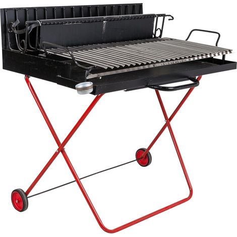 BARBECUE A LEGNA IN METALLO 110X80CM H. 104 (1/5)