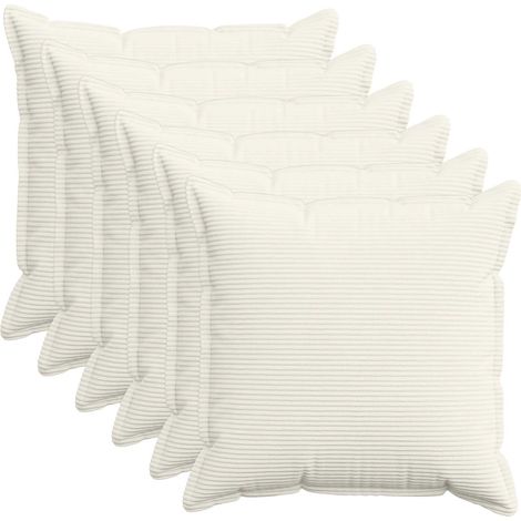 vidaXL Funda de almohada 6 uds. HOUTEN Crema 80 x 80 cm pana (1/5)