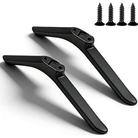 Pieds De Tv Universel, Pieds De Meuble Tv Noirs,Support De Base Tv De Remplacement,Pied Tv Universel Pour Téléviseur Avec Kit De Vis,Pour Téléviseur De 32 À 55 Pouces (1/5)