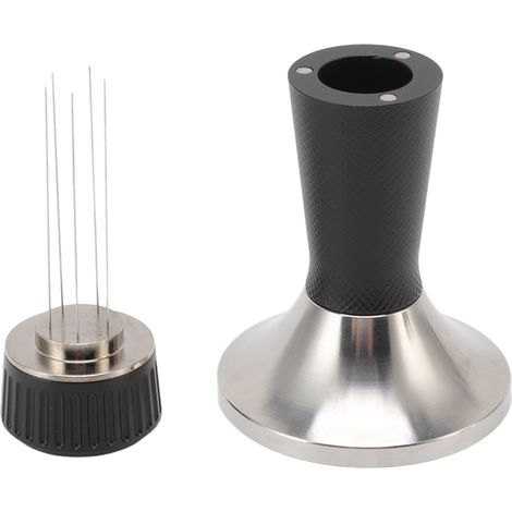 Tamper à Café 53,3mm avec Répartiteur Intégré Acier Inoxydable Noir Outil 2-en-1 Magnétique pour Espresso Barista (1/5)