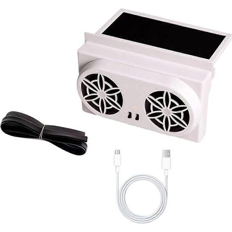 Solarbetriebener Autoventilator, Dual-Mode-USB und Solar-Luftabsaugung mit verstellbarem Panel für Luftzirkulation und Wärmereduzierung (1/5)