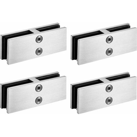 Collier de serrage en acier inoxydable, Pince de fixation pour balustrade en verre- Pour balustrade en verre - Clture de piscine (4, 180 degrés) (1/5)
