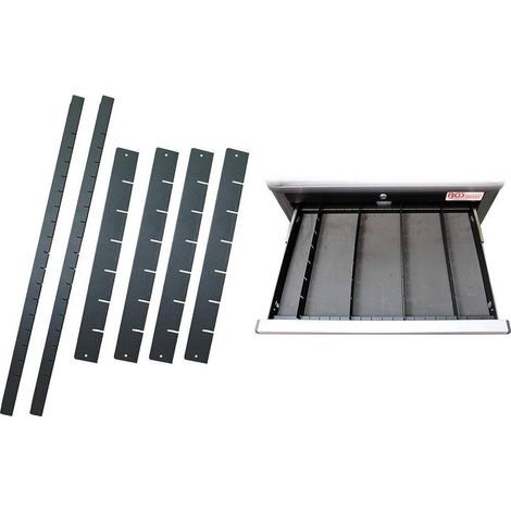 Séparateurs de Tiroirs pour Servante d Atelier - Lot de 6 - 59 x 5,9 x 4,7 cm - Organisation et Gain de Place - D-Work
